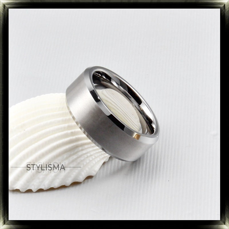 Titanium Silver & Black Rings