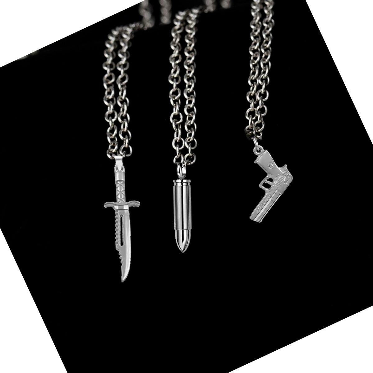 6 Pcs Set - 3 Pendant With 3 Chain Vintage Necklace Unisex locket